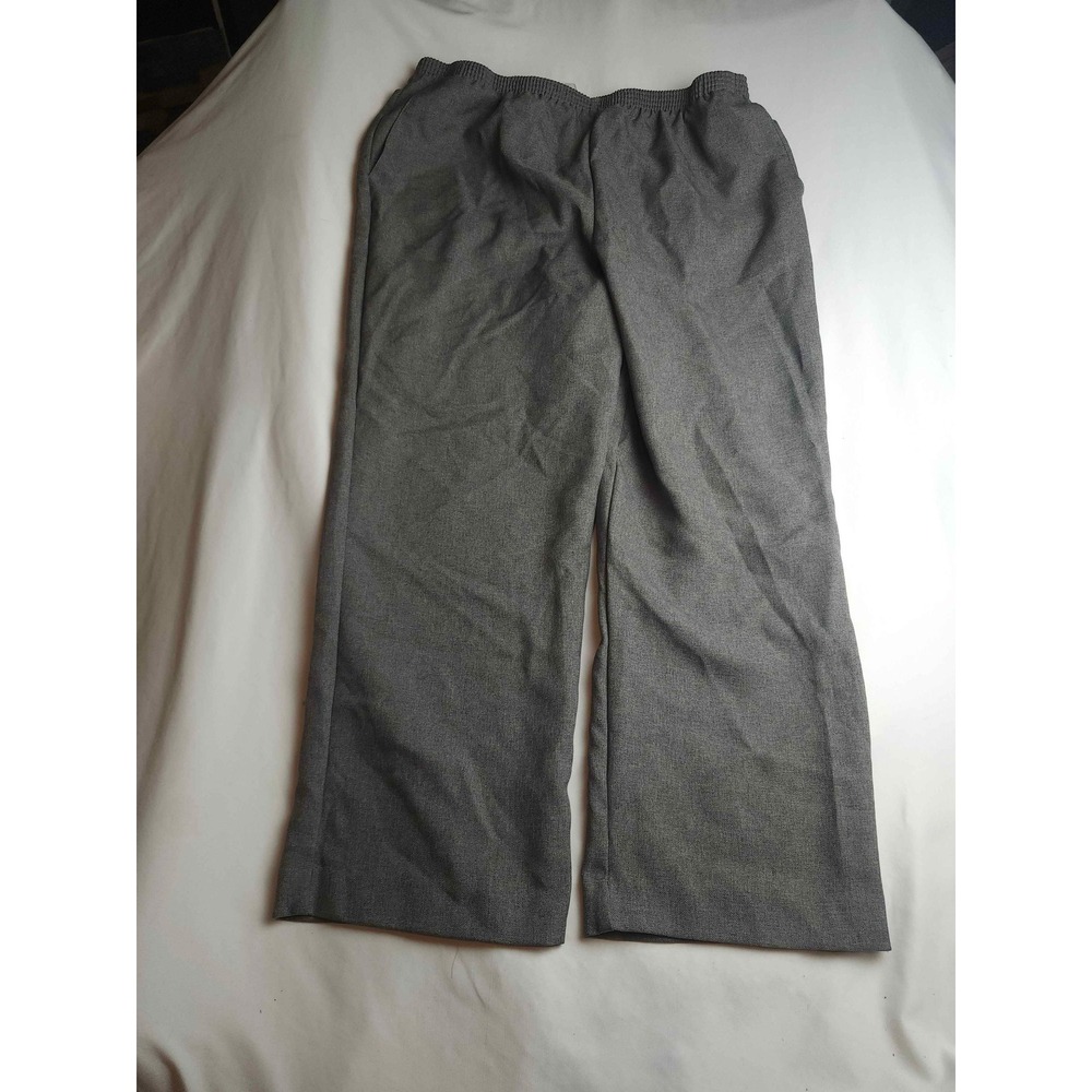 Alfred‎ Dunner Womens Size 18 Gray Elastic Waist Pull On Straight Leg Pants